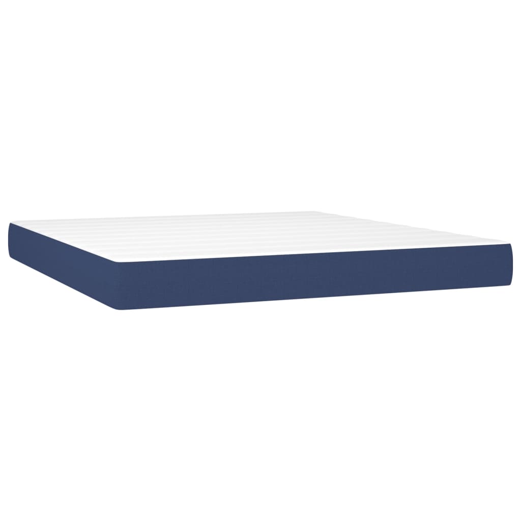 Boxspring met matras stof blauw 180x200 cm – afbeelding 5