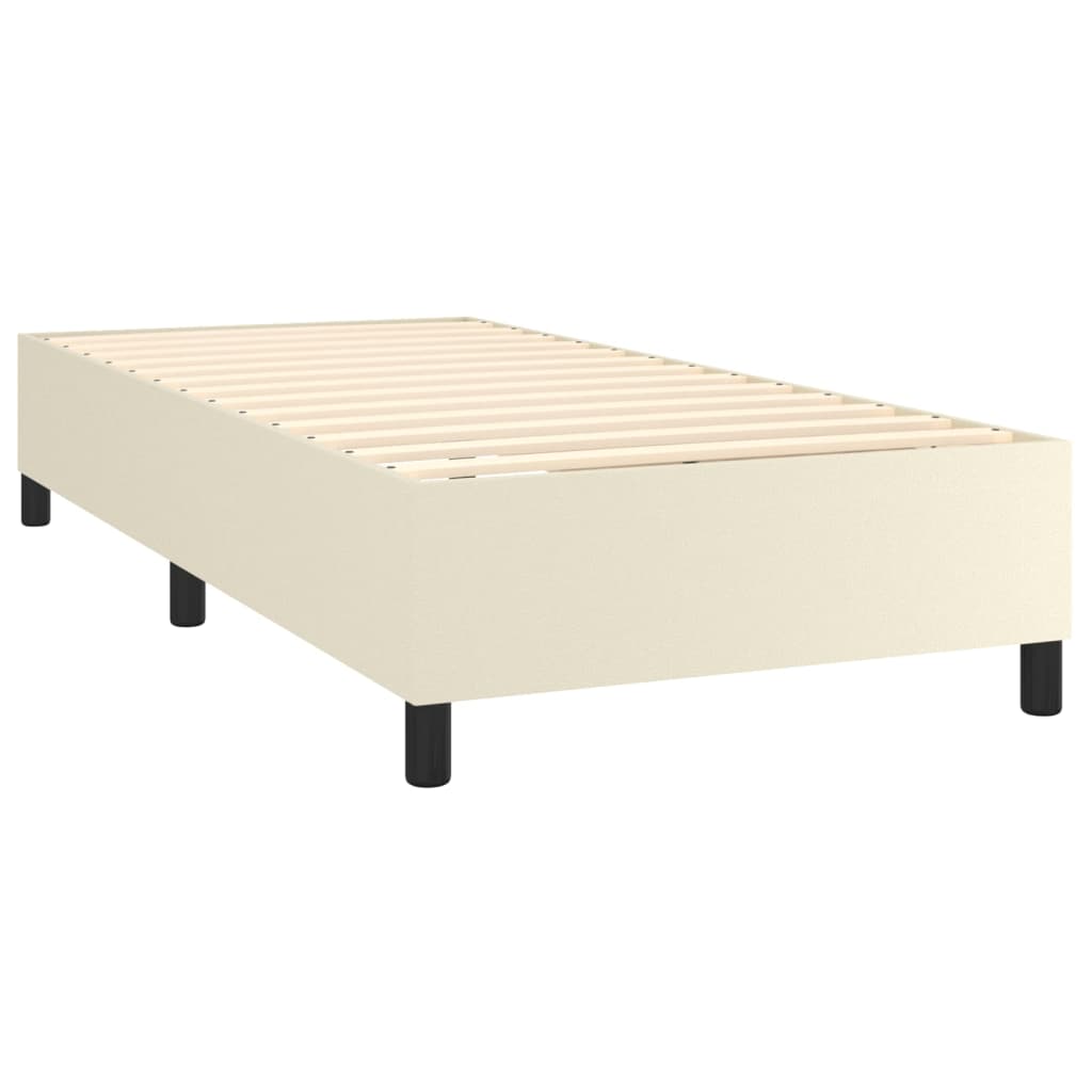 Boxspring met matras kunstleer crèmekleurig 100x200 cm – afbeelding 4