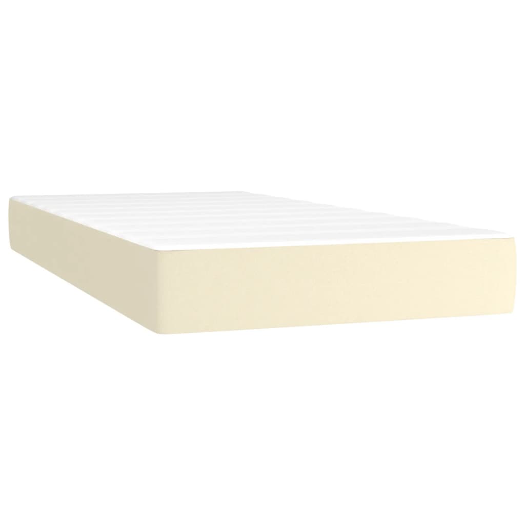 Boxspring met matras kunstleer crèmekleurig 100x200 cm – afbeelding 5
