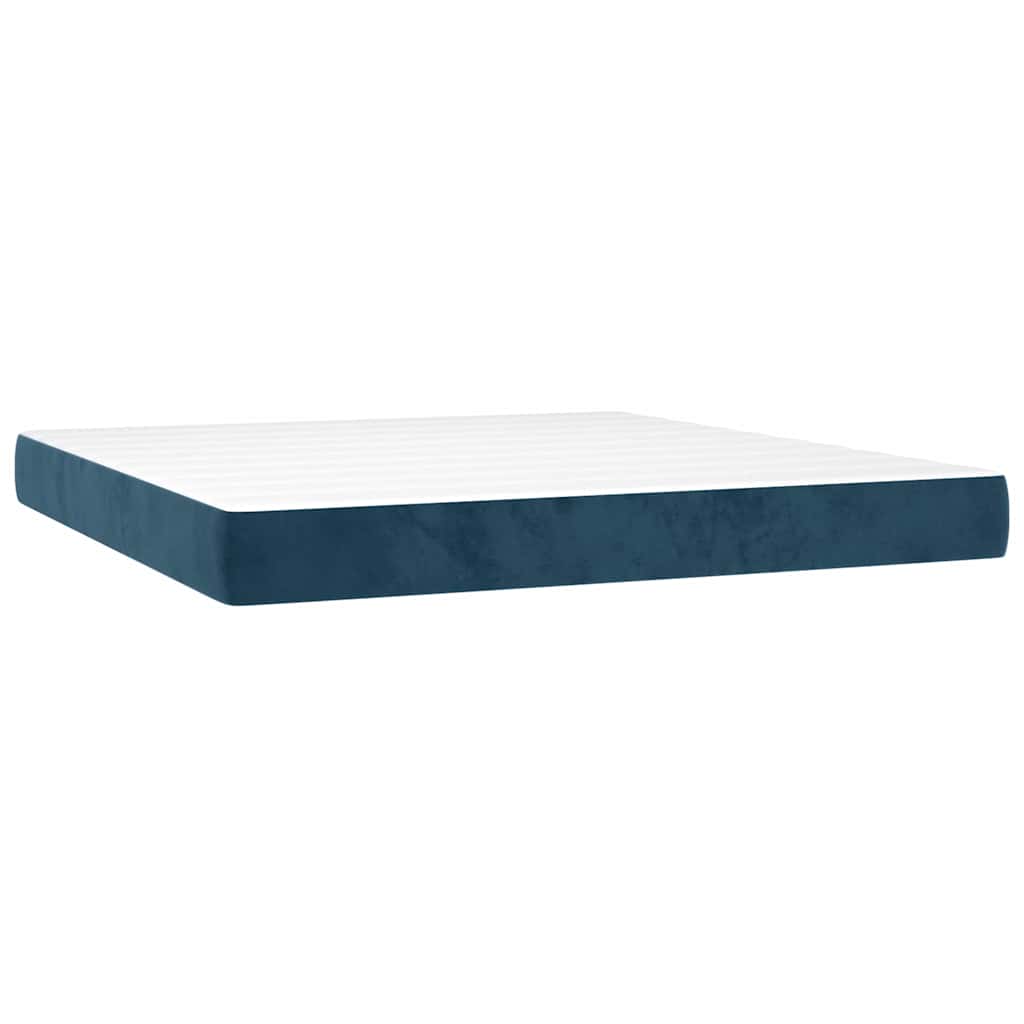 Boxspring met matras fluweel donkerblauw 180x200 cm – afbeelding 5