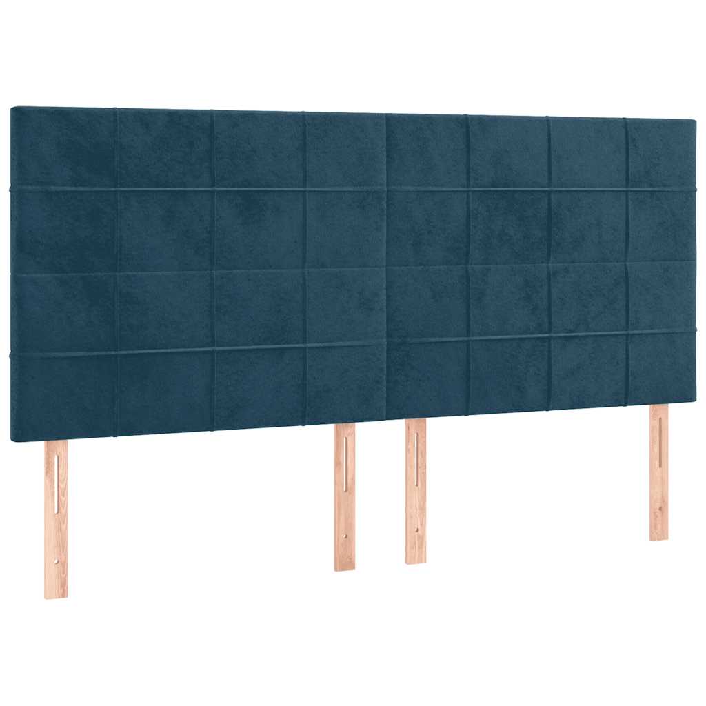 Boxspring met matras fluweel donkerblauw 180x200 cm – afbeelding 6