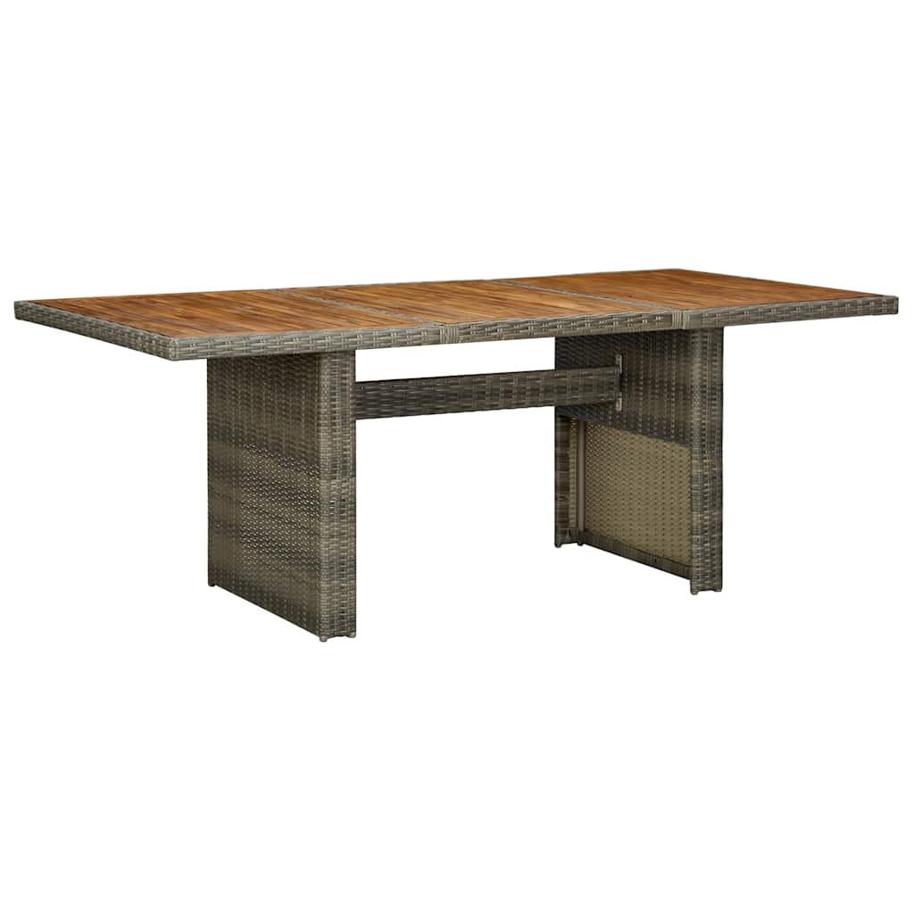 Tuintafel poly rattan en massief acaciahout bruin – afbeelding 1