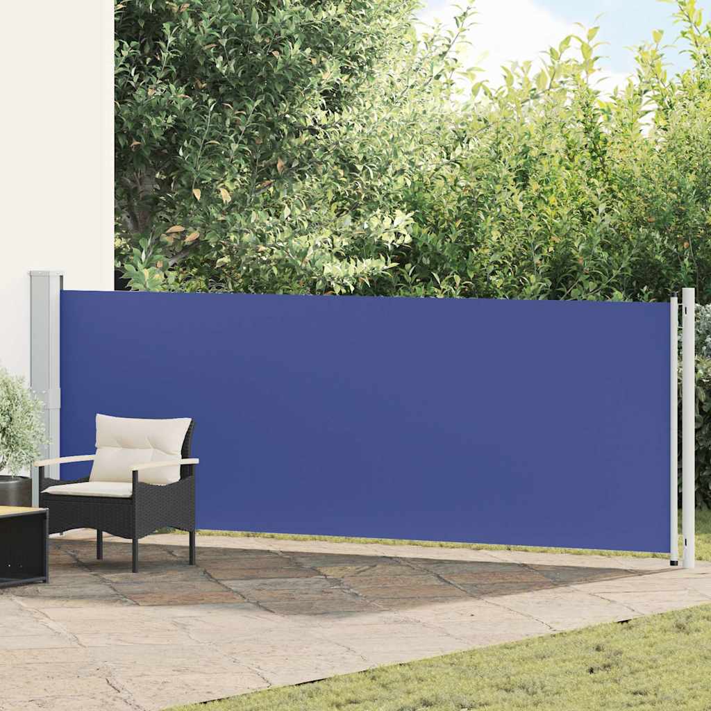 Tuinscherm uittrekbaar 140x600 cm blauw – afbeelding 1