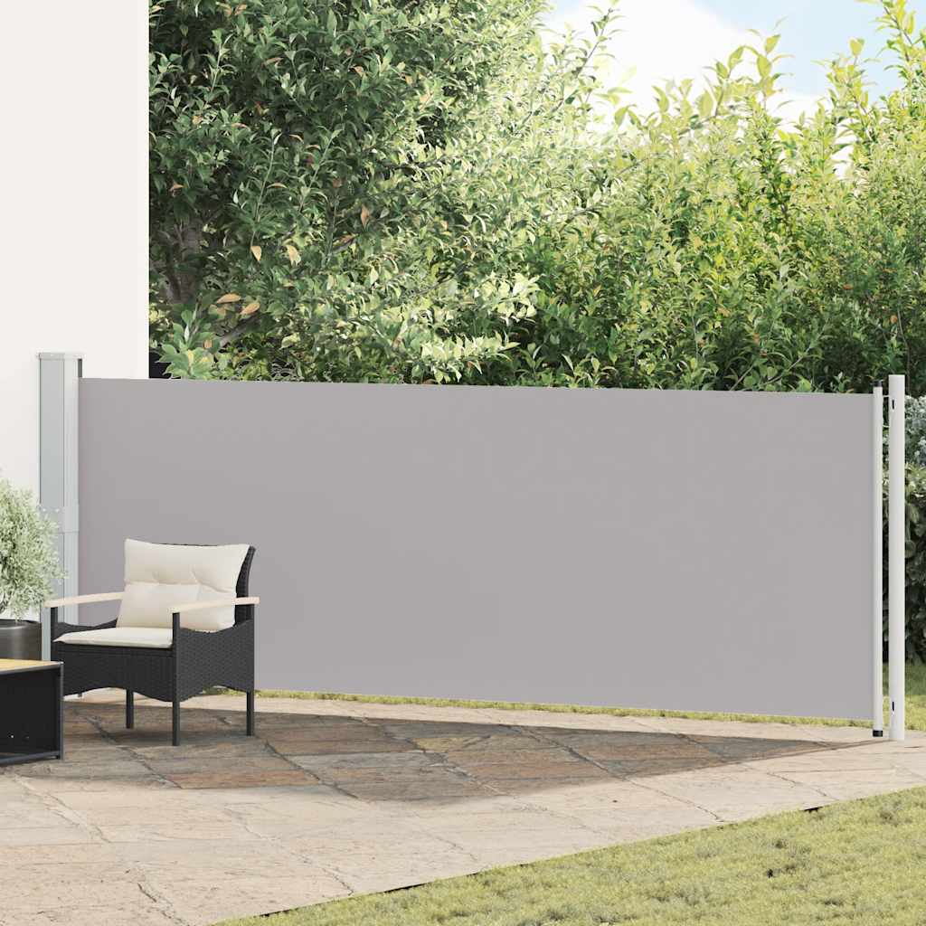 Tuinscherm uittrekbaar 140x600 cm grijs