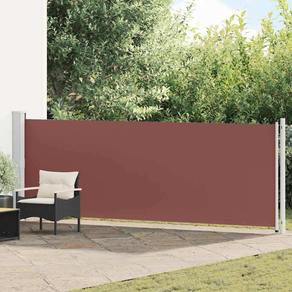 Tuinscherm uittrekbaar 140x600 cm bruin – afbeelding 1
