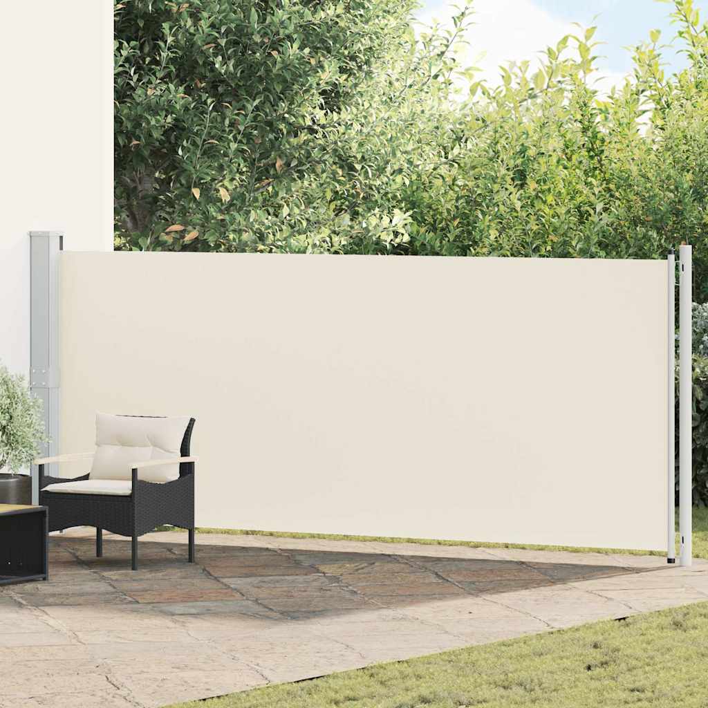 Tuinscherm uittrekbaar 600x160 cm crème – afbeelding 1