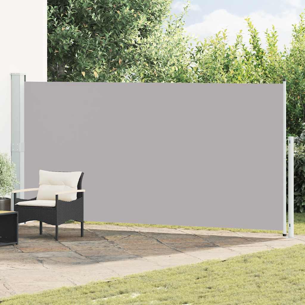 Tuinscherm uittrekbaar 180x500 cm grijs