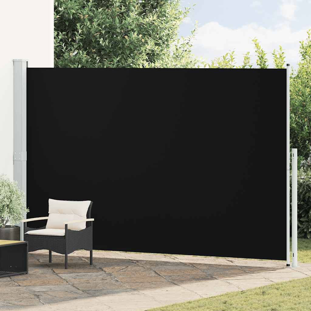 Tuinscherm uittrekbaar 220x500 cm zwart