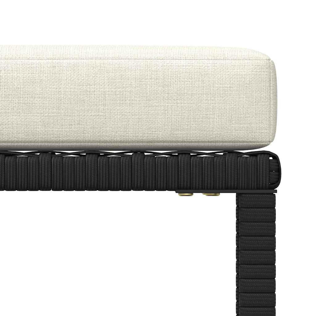 4-delige Loungeset met kussens poly rattan zwart – afbeelding 9