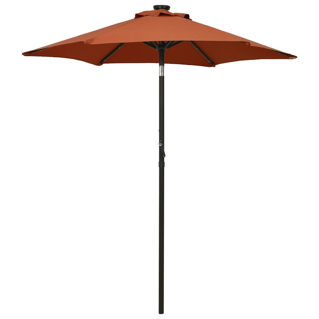 Parasol met LED-verlichting 200x211 cm aluminium terracotta – afbeelding 1