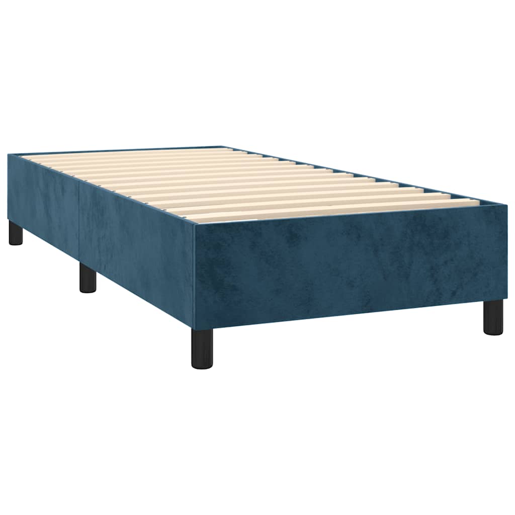 Boxspring met matras en LED fluweel donkerblauw 90x190 cm – afbeelding 5