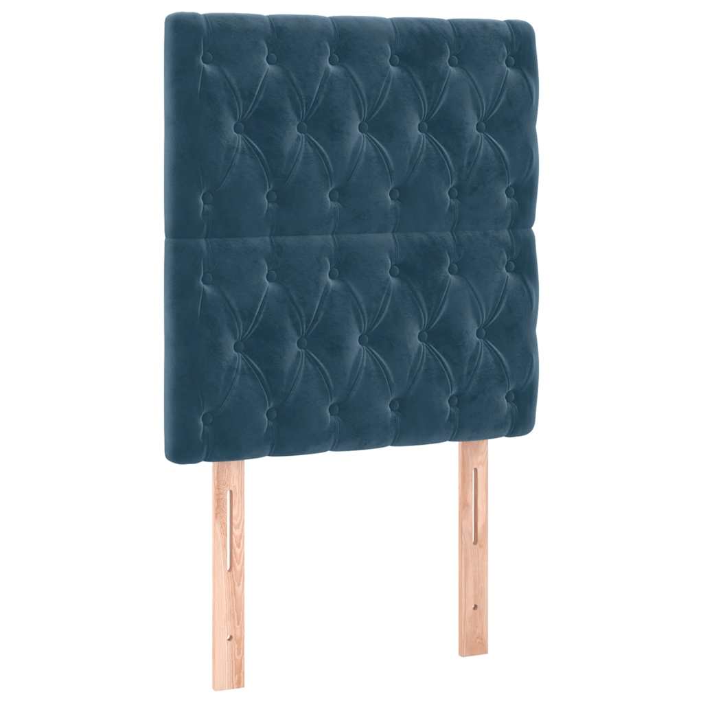 Boxspring met matras en LED fluweel donkerblauw 90x190 cm – afbeelding 7