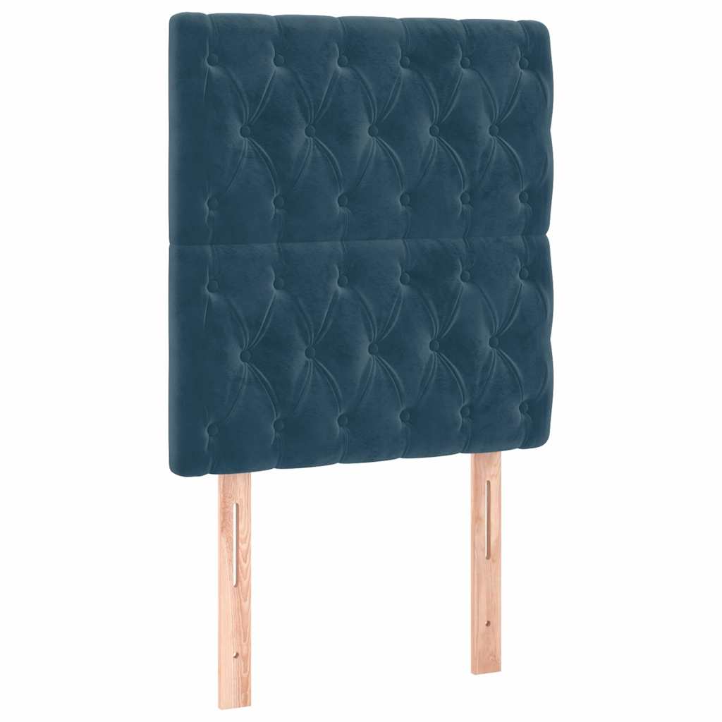 Boxspring met matras en LED fluweel donkerblauw 90x200 cm – afbeelding 7