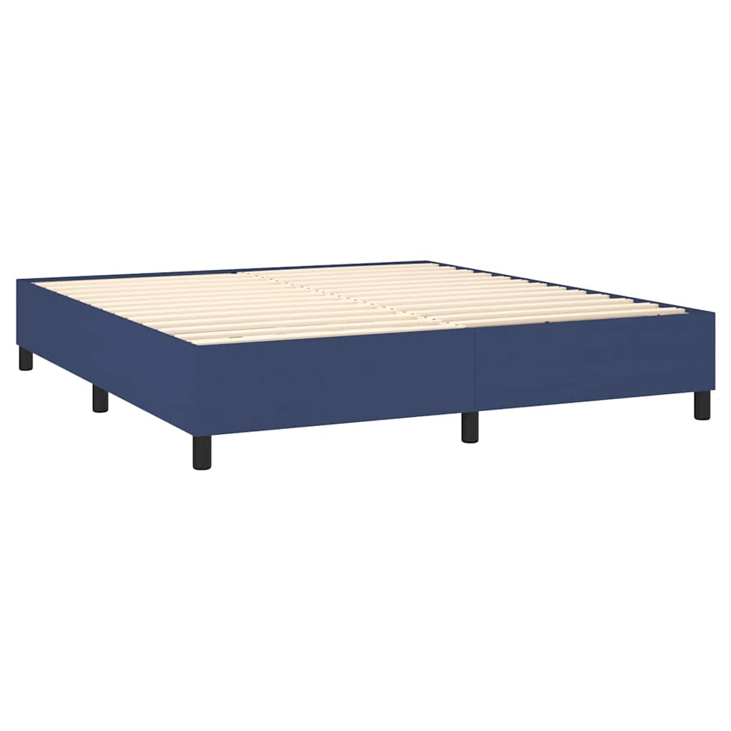 Boxspring met matras stof blauw 180x200 cm – afbeelding 4