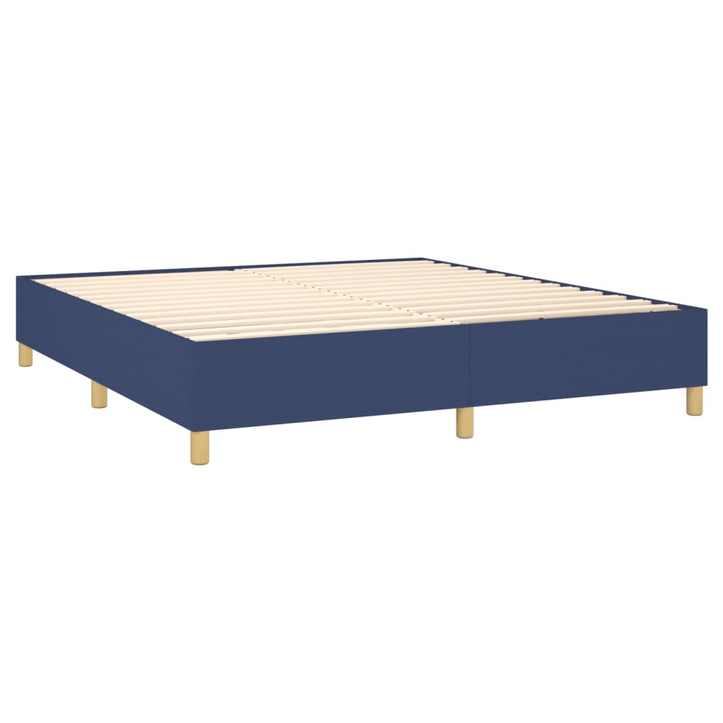 Boxspring met matras stof blauw 180x200 cm – afbeelding 4