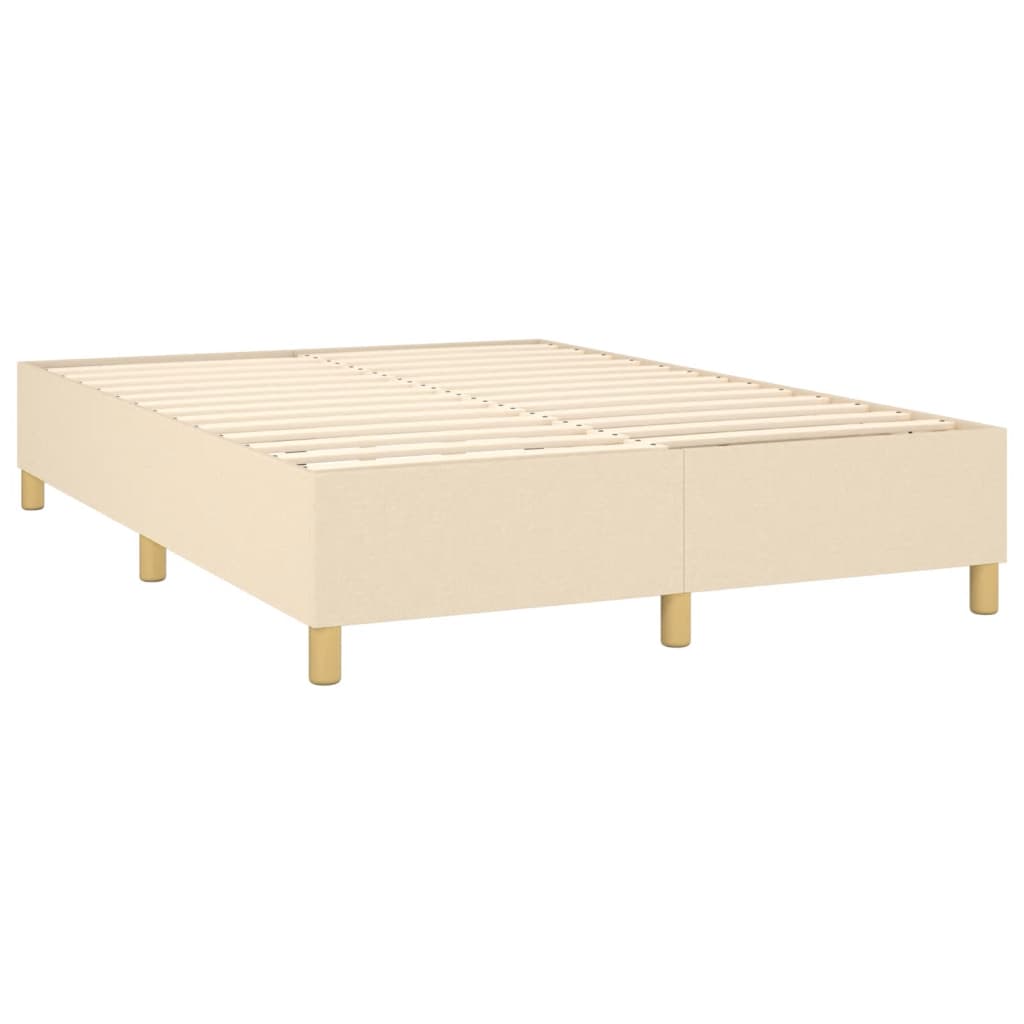 Boxspring met matras stof crèmekleurig 140x190 cm – afbeelding 4