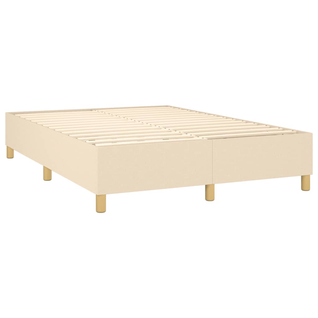 Boxspring met matras stof crèmekleurig 140x190 cm – afbeelding 4