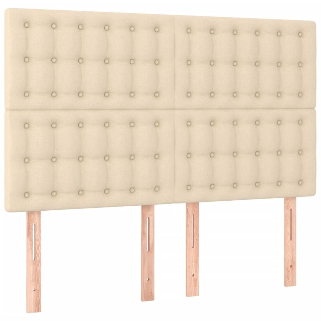 Boxspring met matras stof crèmekleurig 140x190 cm – afbeelding 5