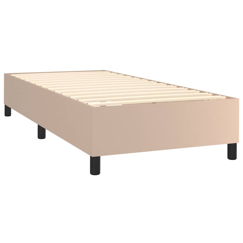 Boxspring met matras kunstleer cappuccinokleurig 100x200 cm – afbeelding 4