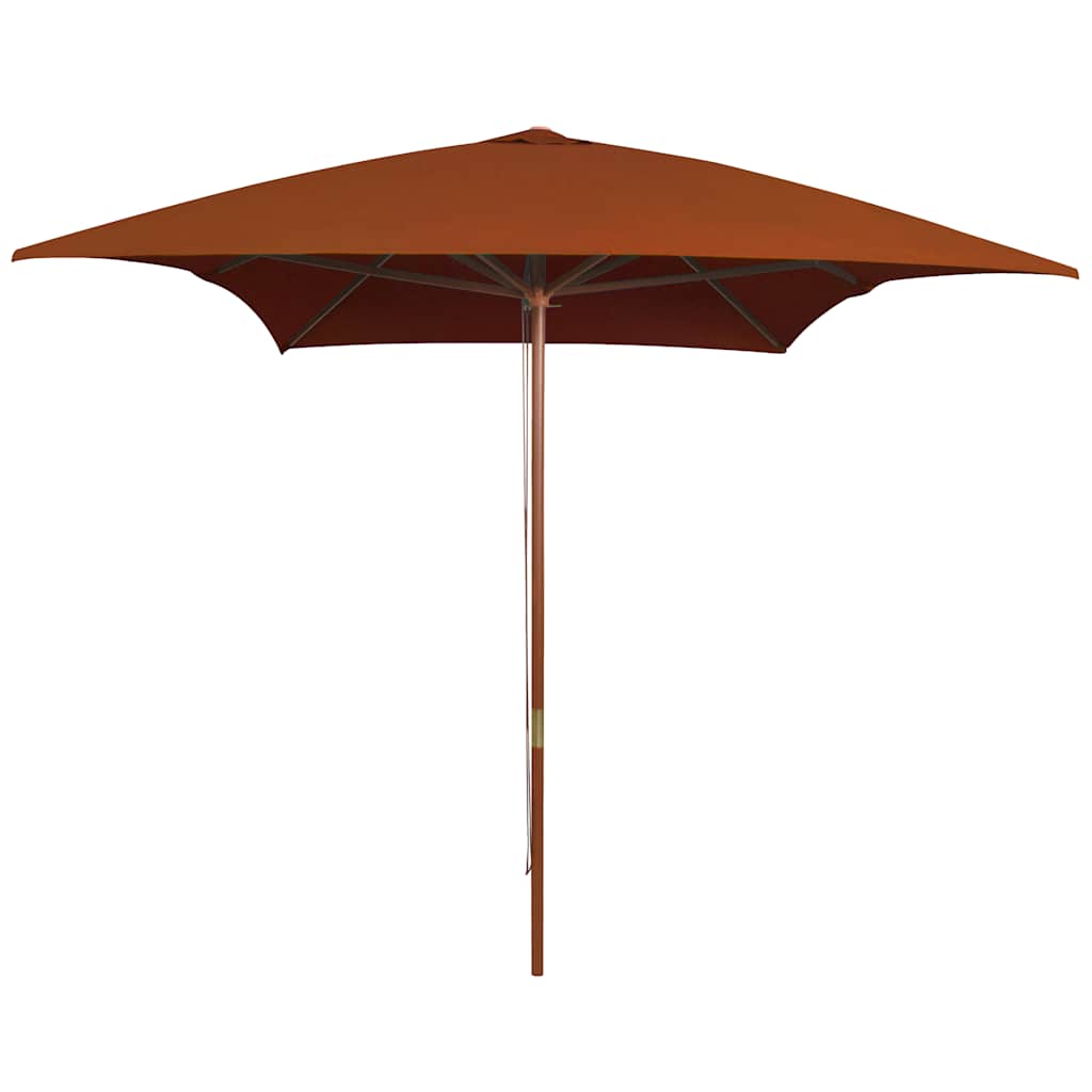 Parasol met houten paal 200x300 cm terracottakleurig – afbeelding 1