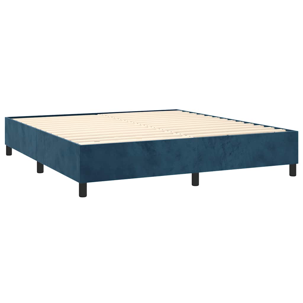 Boxspring met matras fluweel donkerblauw 180x200 cm – afbeelding 4
