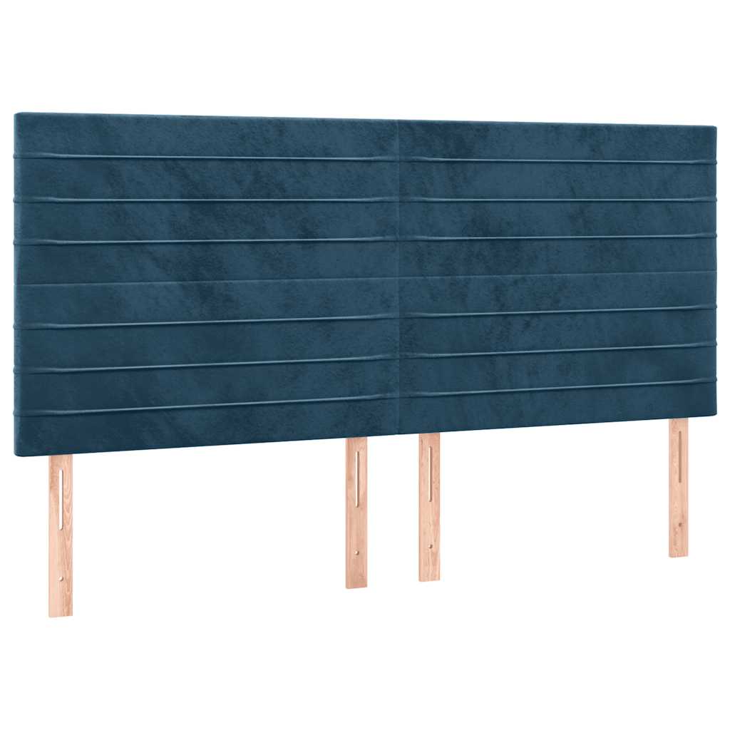 Boxspring met matras fluweel donkerblauw 180x200 cm – afbeelding 5