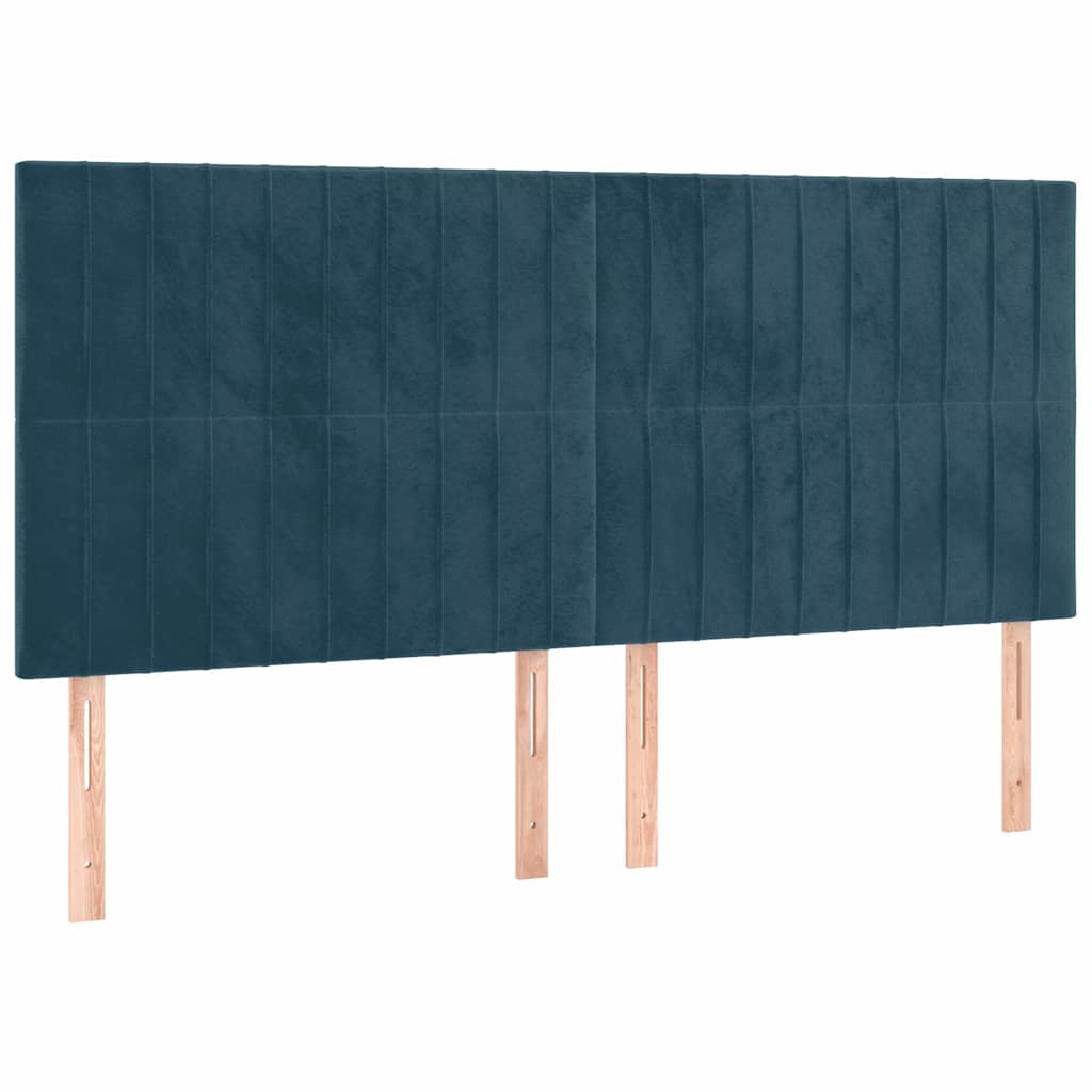 Boxspring met matras fluweel donkerblauw 180x200 cm – afbeelding 5