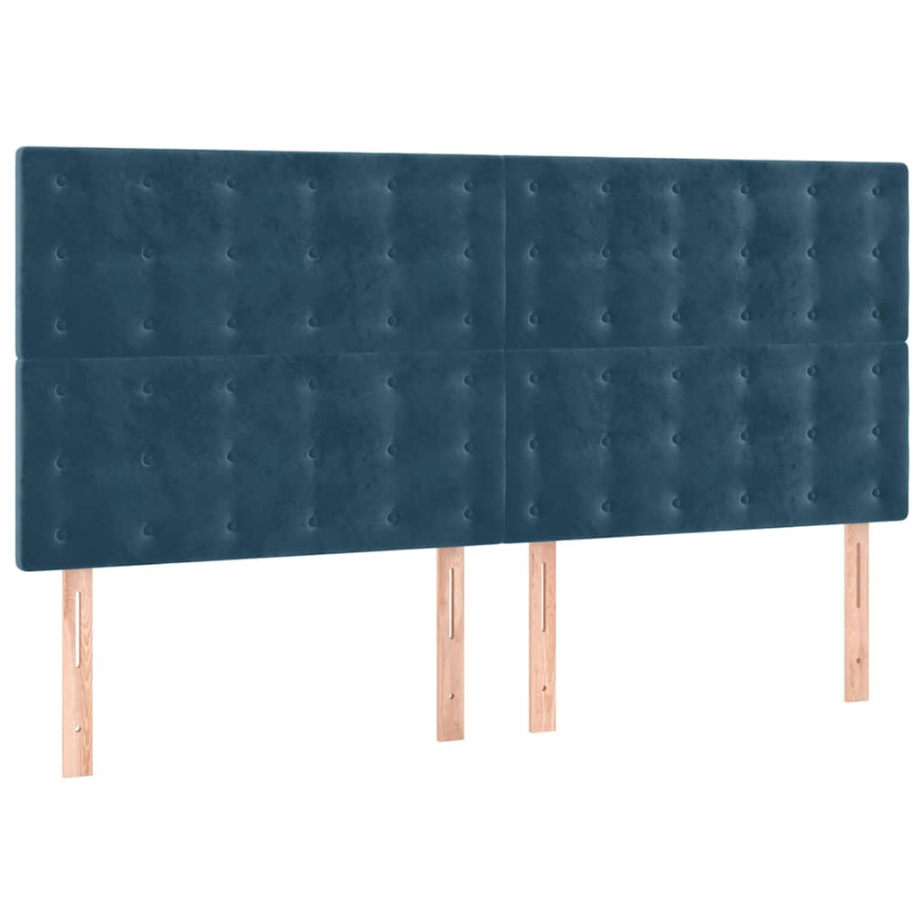 Boxspring met matras fluweel donkerblauw 180x200 cm – afbeelding 5