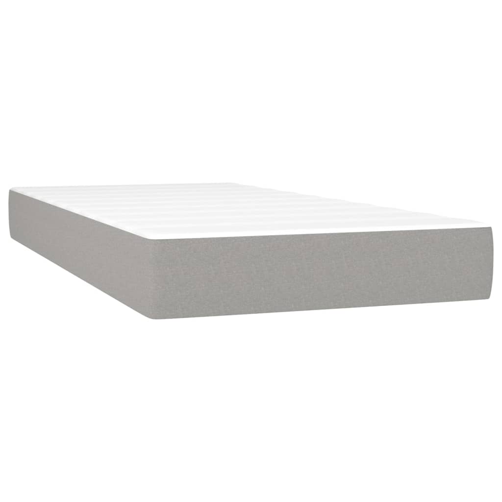 Boxspring met matras en LED stof lichtgrijs 80x200 cm – afbeelding 6