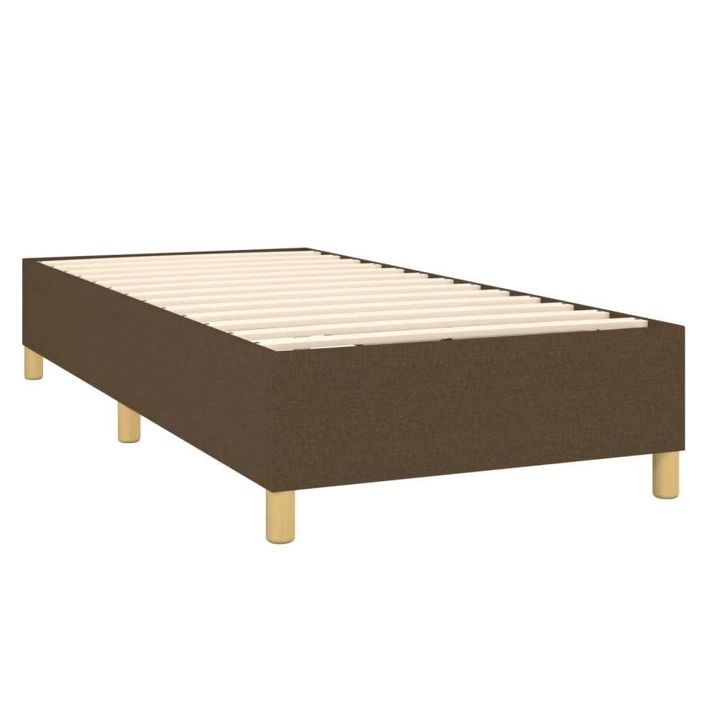 Boxspring met matras en LED stof donkerbruin 80x200 cm – afbeelding 5