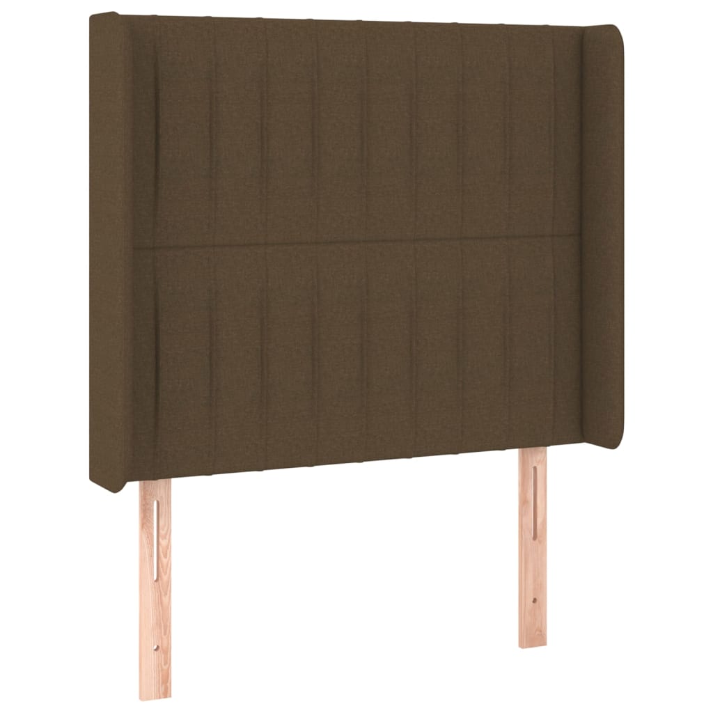 Boxspring met matras en LED stof donkerbruin 80x200 cm – afbeelding 7