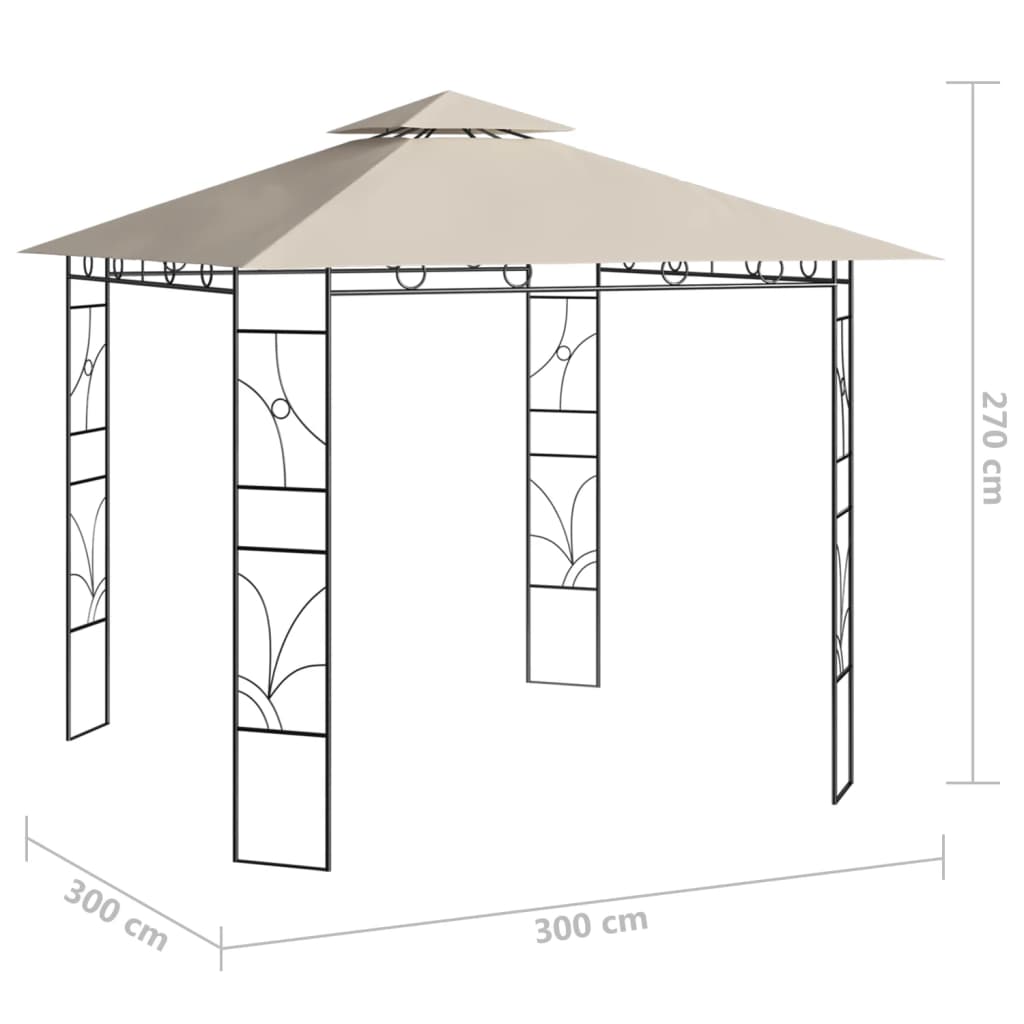 Prieel 160 g/m² 3x3x2,7 m crèmekleurig – afbeelding 5