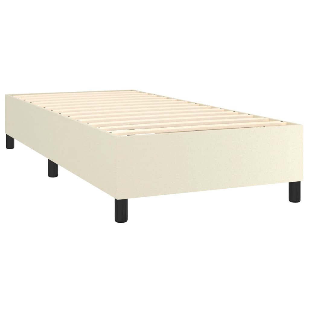 Boxspring met matras en LED kunstleer crèmekleurig 100x200 cm – afbeelding 5