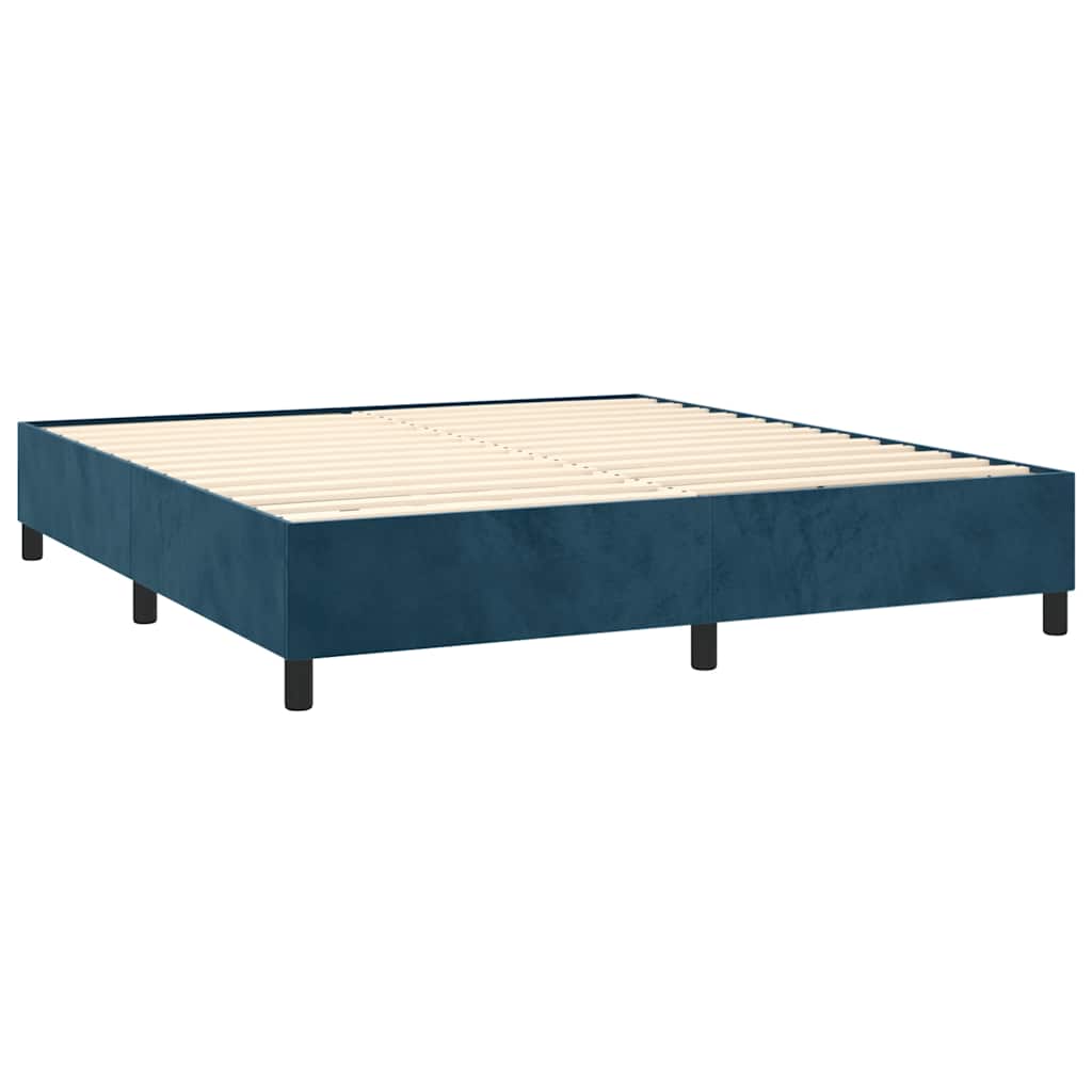 Boxspring met matras en LED fluweel donkerblauw 180x200 cm – afbeelding 5