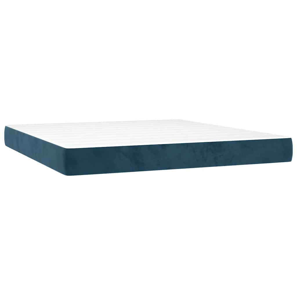 Boxspring met matras en LED fluweel donkerblauw 180x200 cm – afbeelding 6