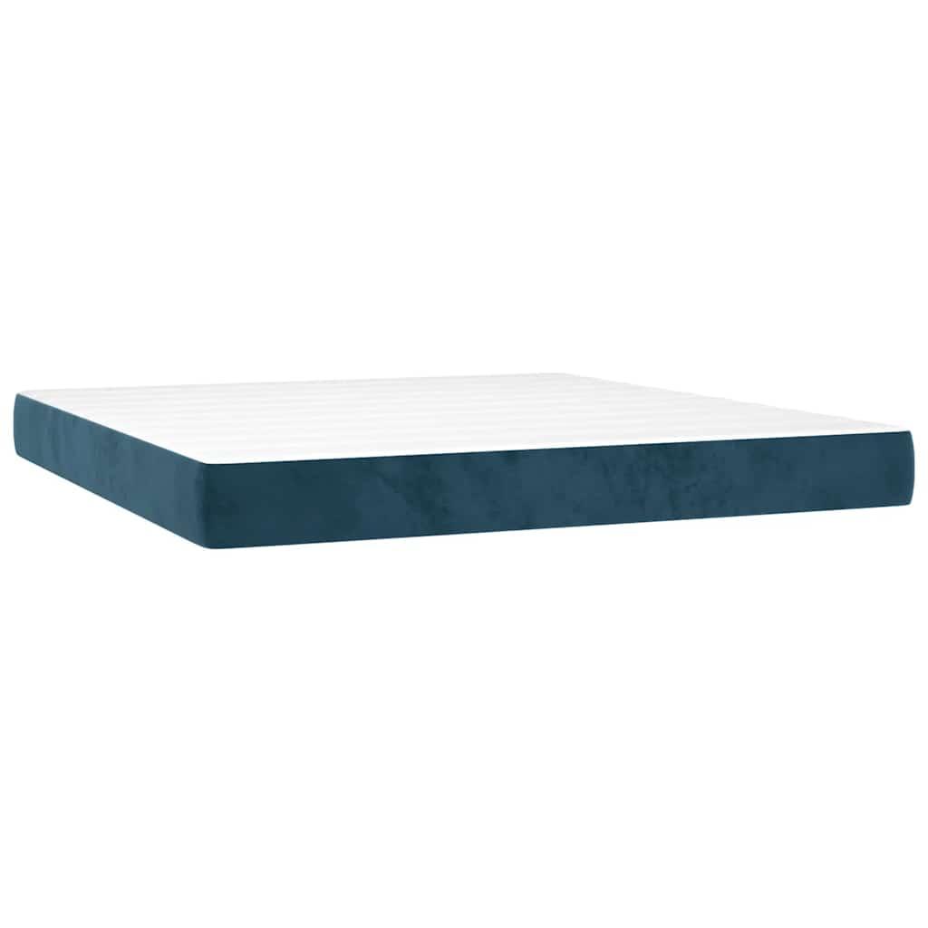 Boxspring met matras en LED fluweel donkerblauw 180x200 cm – afbeelding 6