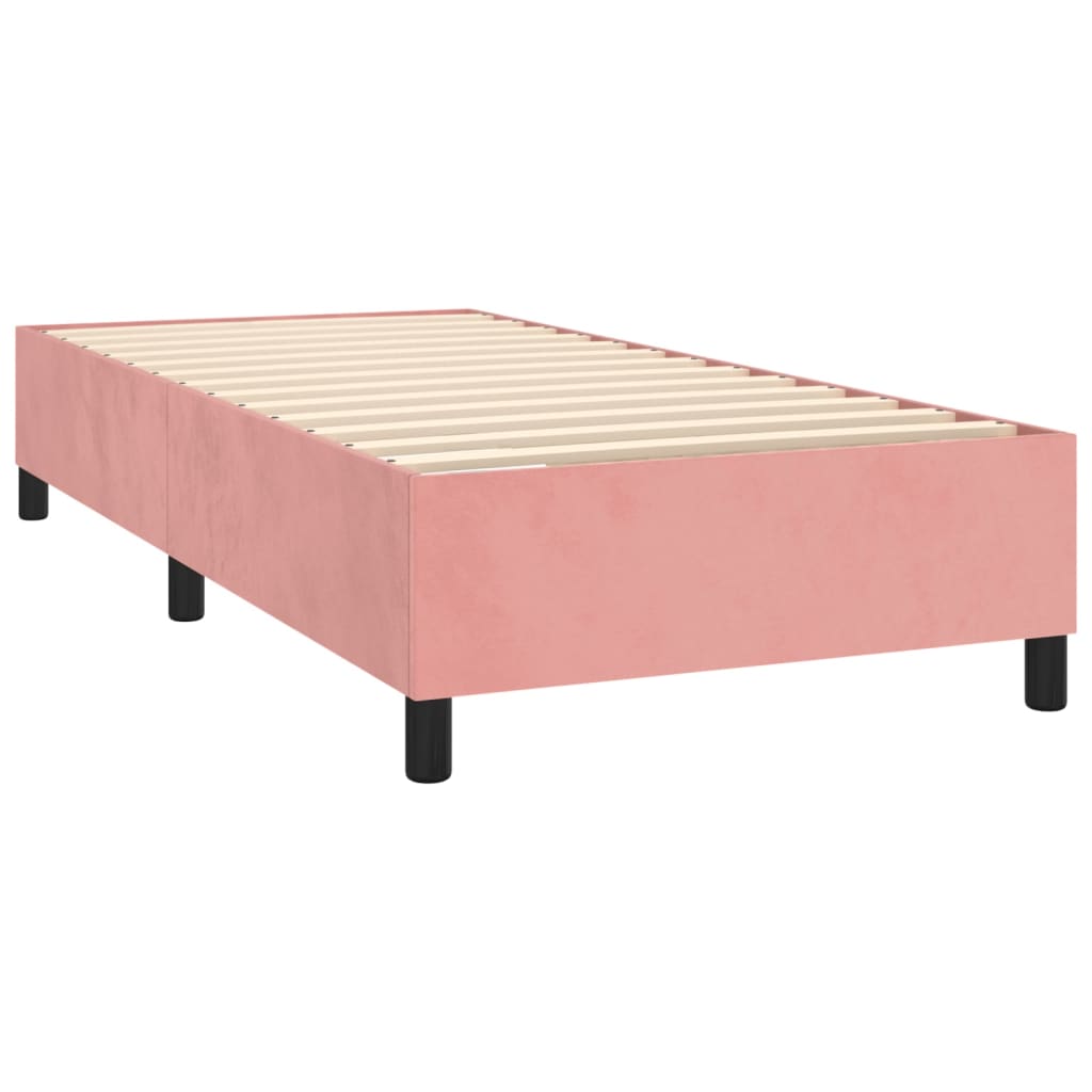 Boxspring met matras en LED fluweel roze 100x200 cm – afbeelding 5