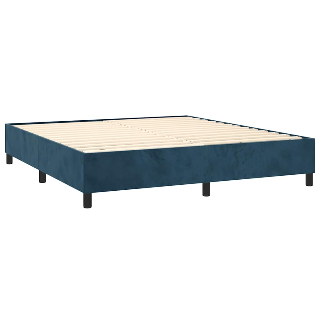 Boxspring met matras en LED fluweel donkerblauw 180x200 cm – afbeelding 5