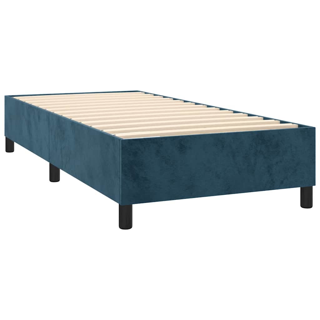 Boxspring met matras en LED fluweel donkerblauw 90x190 cm – afbeelding 5