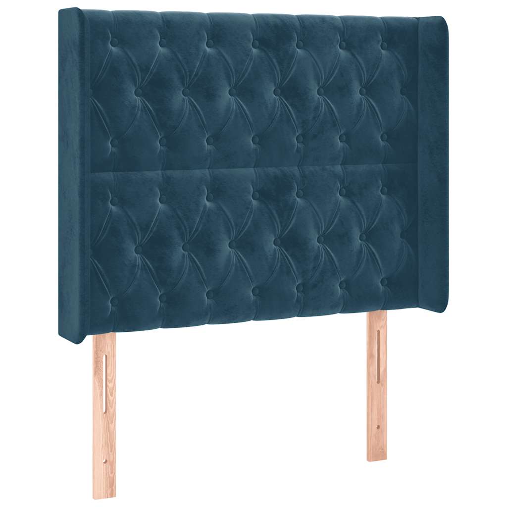 Boxspring met matras en LED fluweel donkerblauw 90x190 cm – afbeelding 7