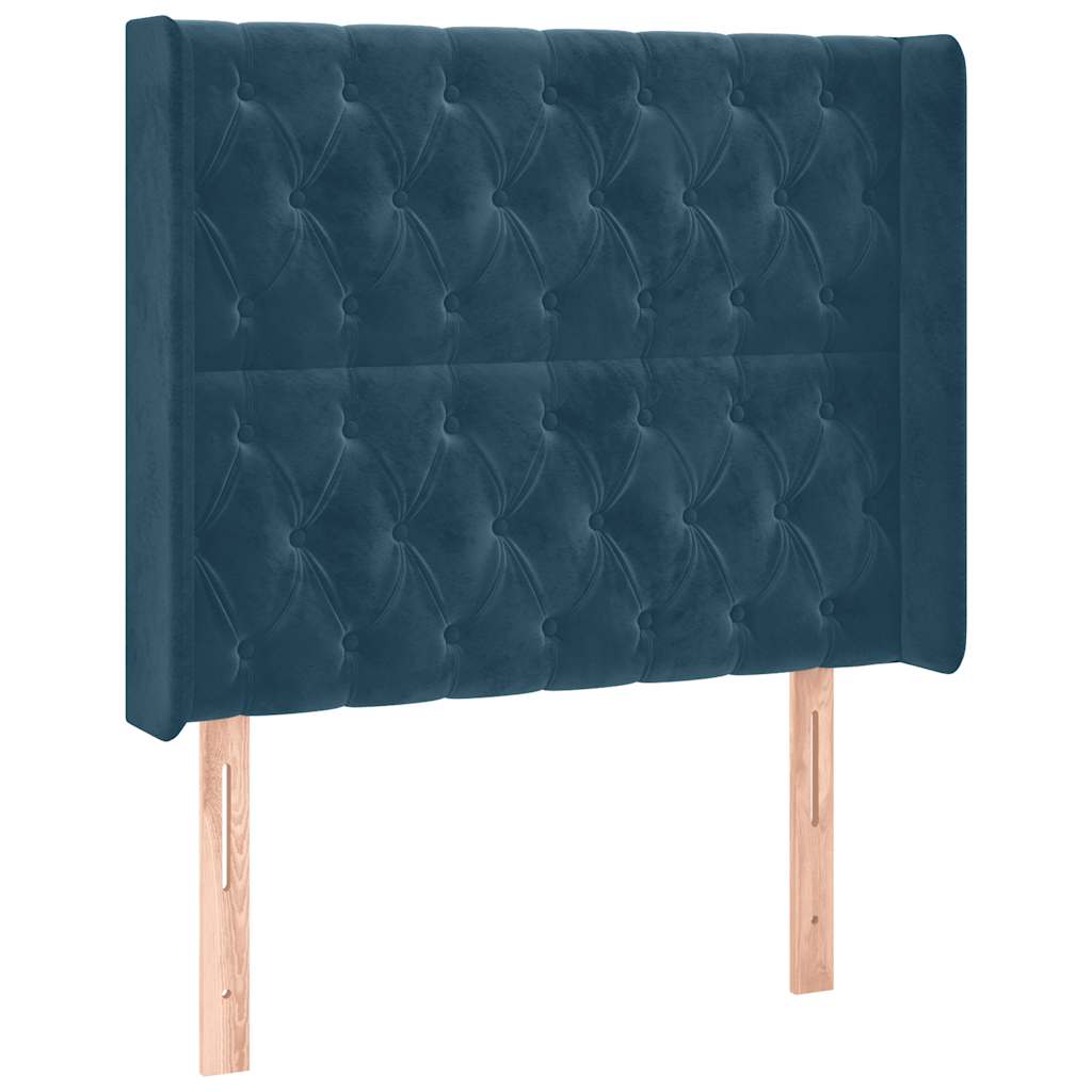 Boxspring met matras en LED fluweel donkerblauw 90x200 cm – afbeelding 7