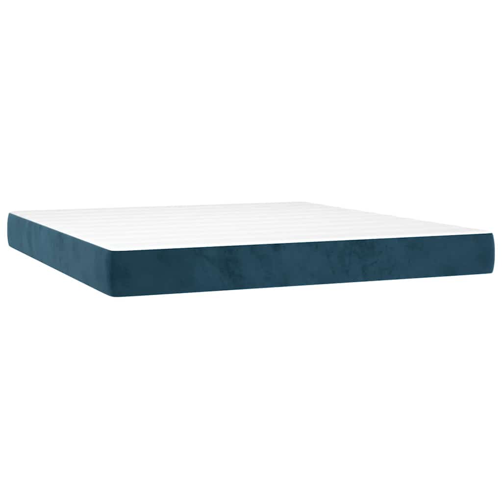 Boxspring met matras en LED fluweel donkerblauw 180x200 cm – afbeelding 6