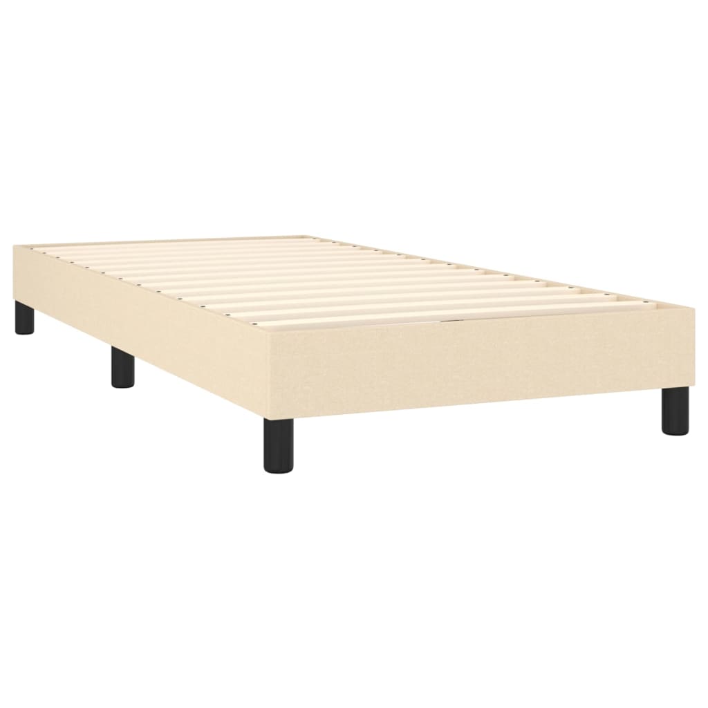Boxspring met matras stof crèmekleurig 90x200 cm – afbeelding 4