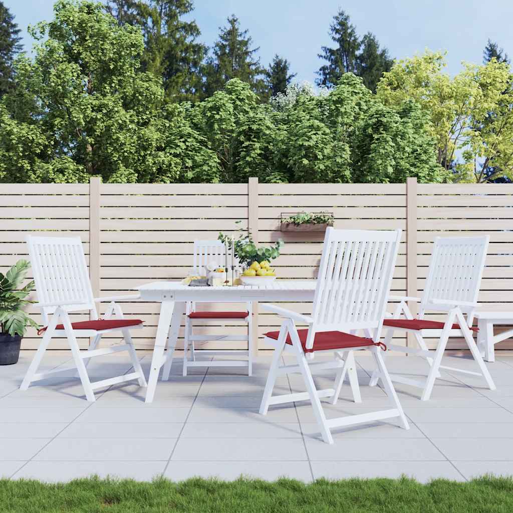 Tuinstoelkussens 4 st 40x40x4 cm oxford stof wijnrood