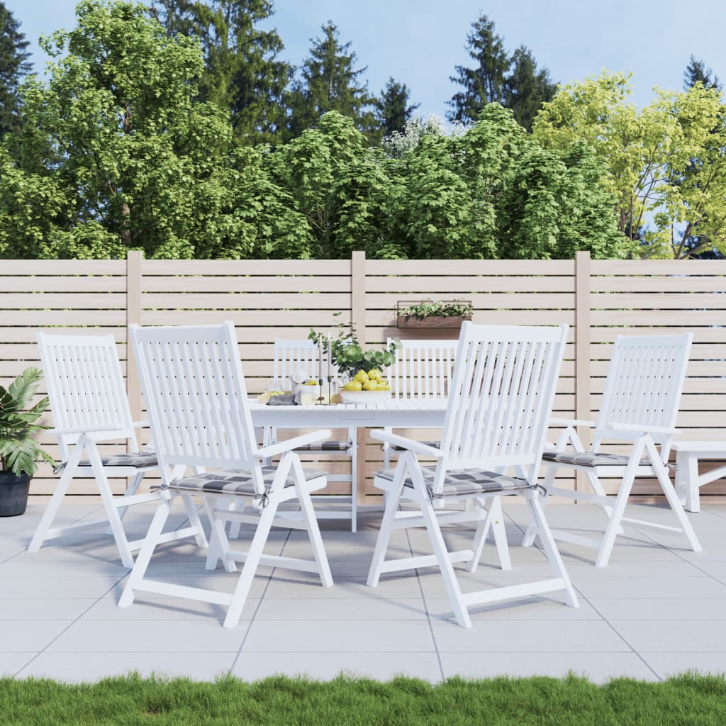 Tuinstoelkussens 6 st 40x40x4 cm oxford stof ruitpatroon grijs