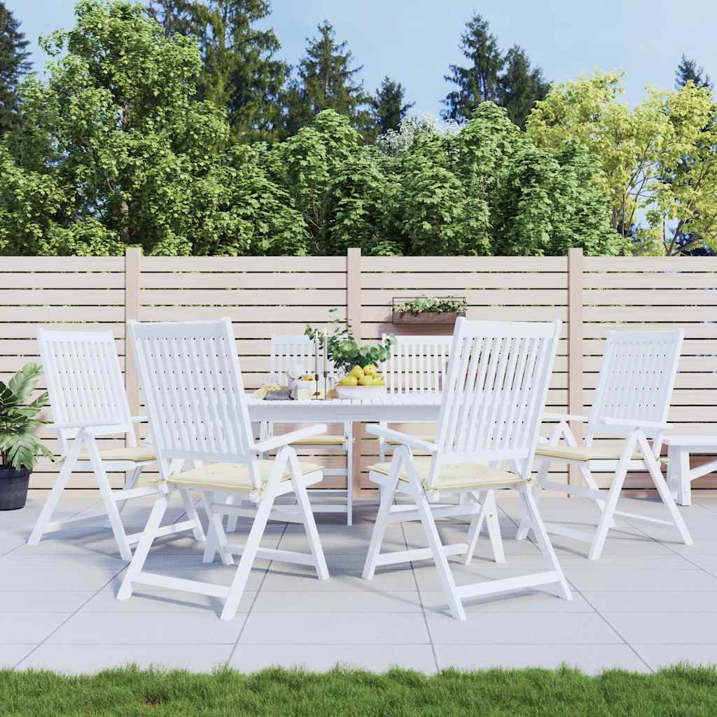 Tuinstoelkussens 6 st 50x50x2 cm oxford stof crèmekleurig – afbeelding 1