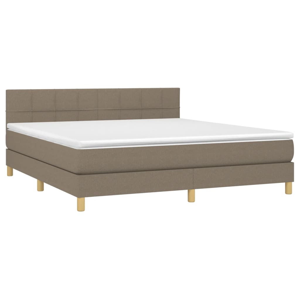 Boxspring met matras stof taupe 160x200 cm – afbeelding 3