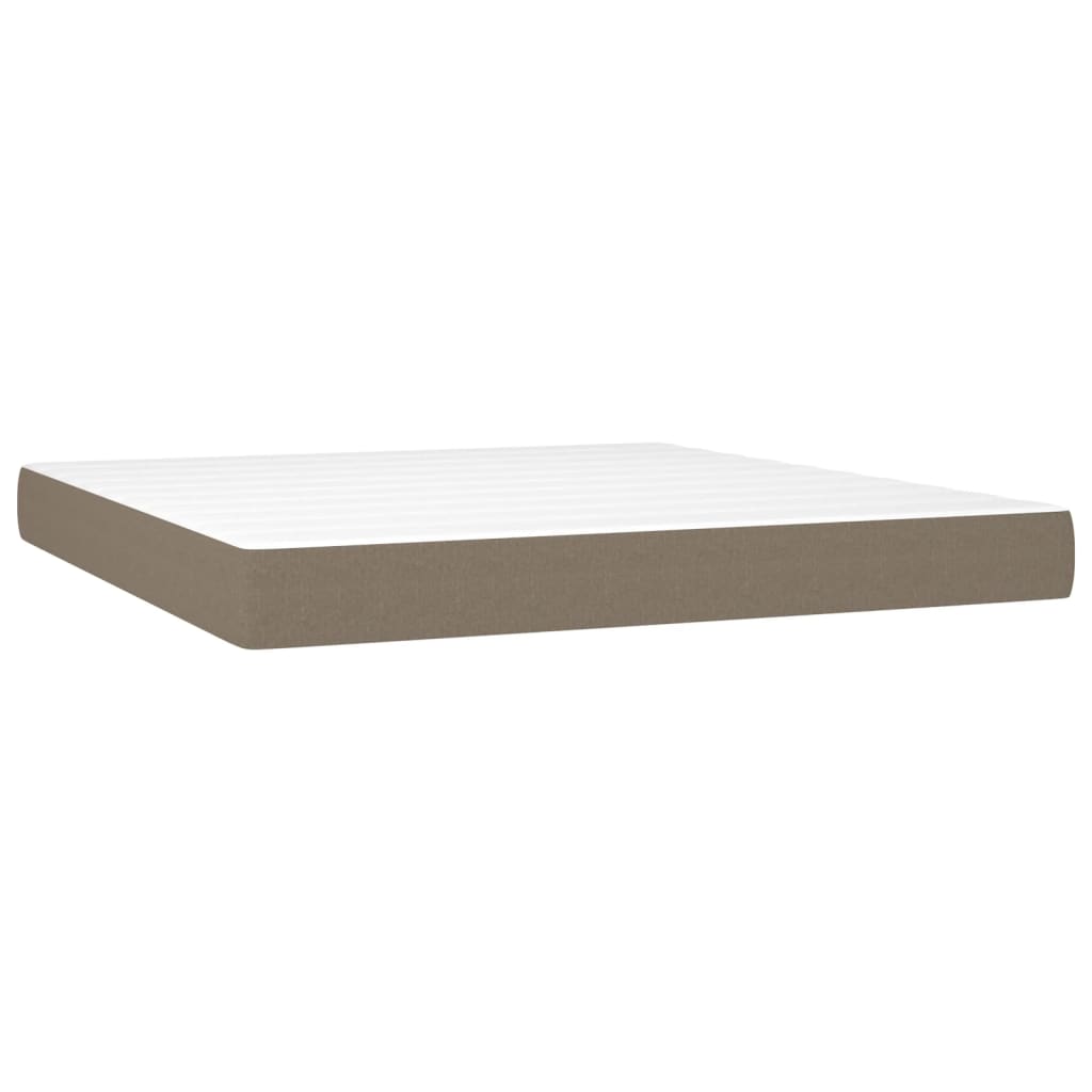 Boxspring met matras stof taupe 160x200 cm – afbeelding 5