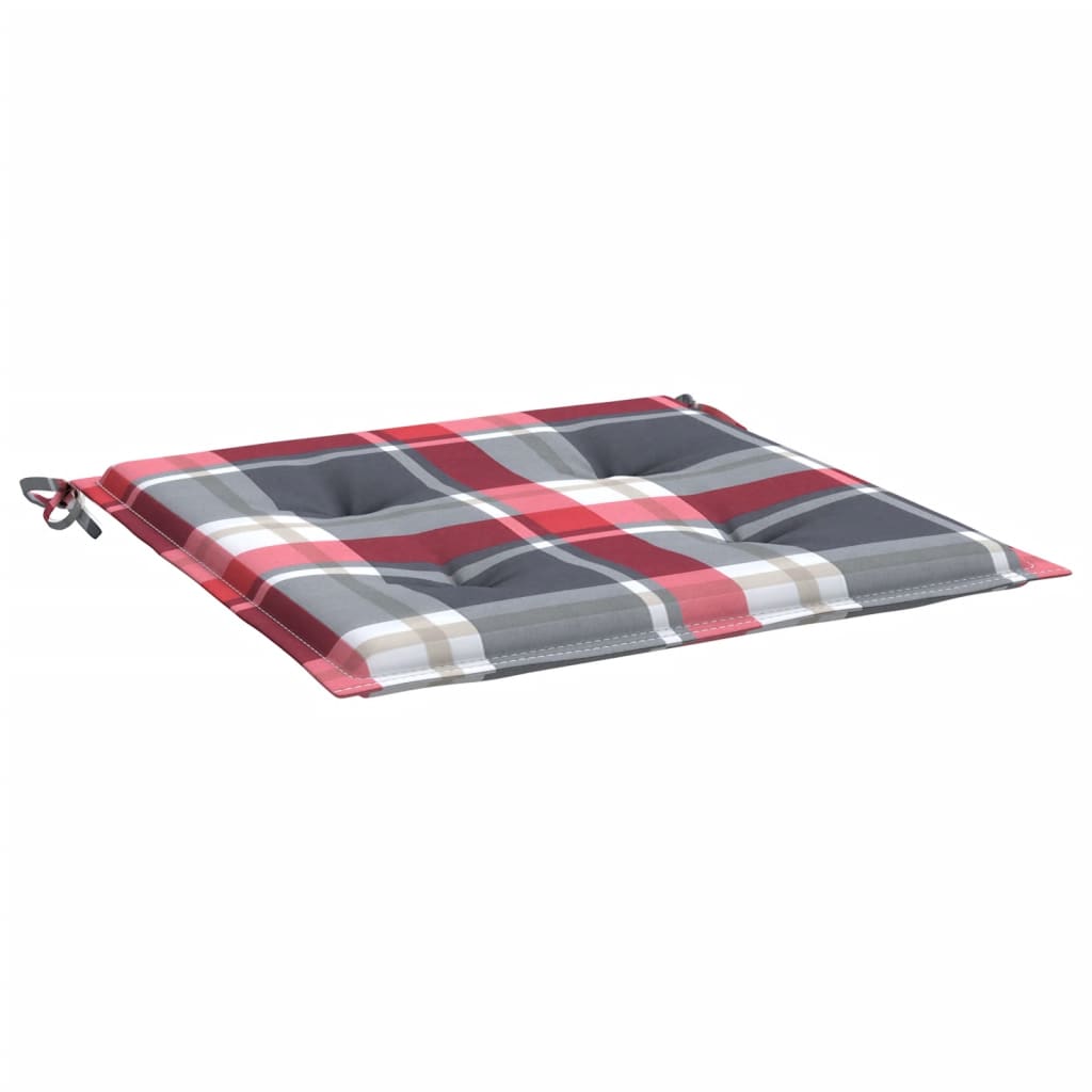 Tuinstoelkussens 4 st 50x50x4 cm oxford stof ruitpatroon rood – afbeelding 5