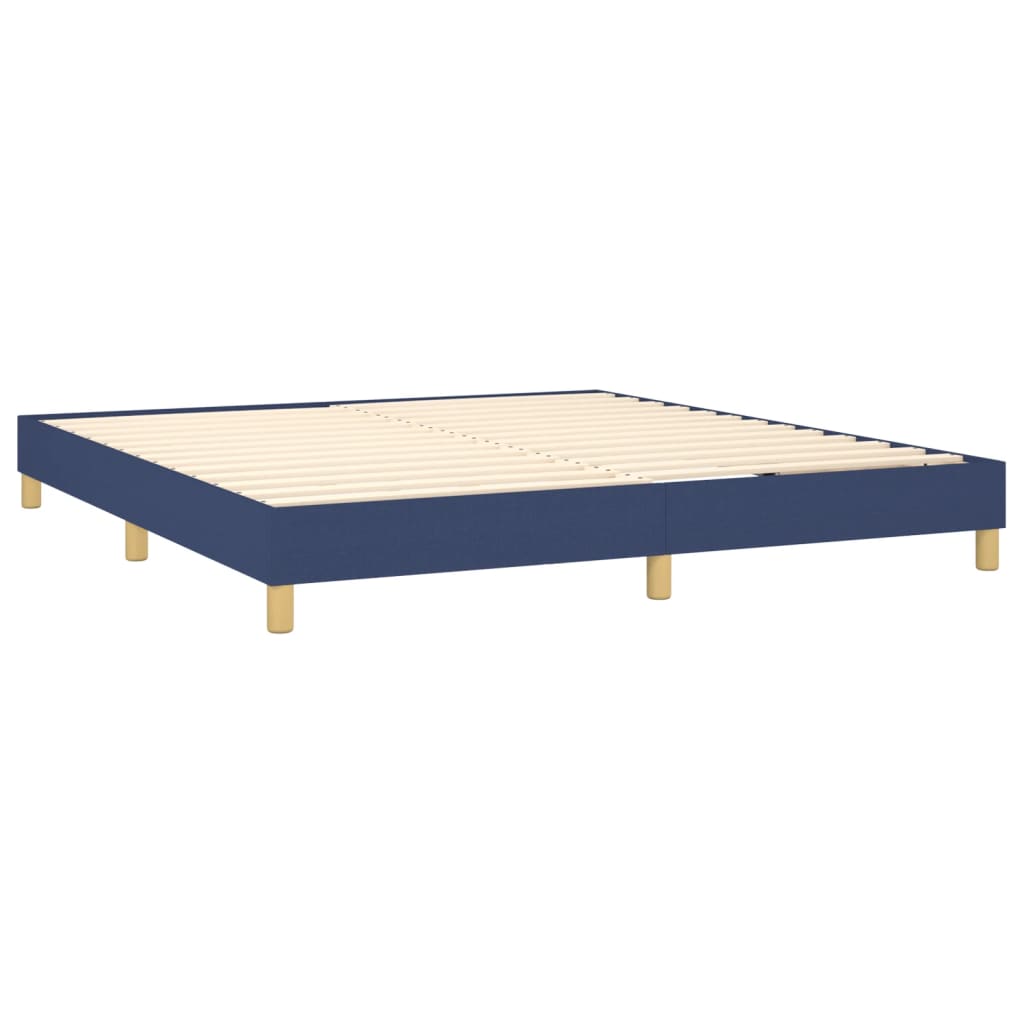 Boxspring met matras stof blauw 180x200 cm – afbeelding 4